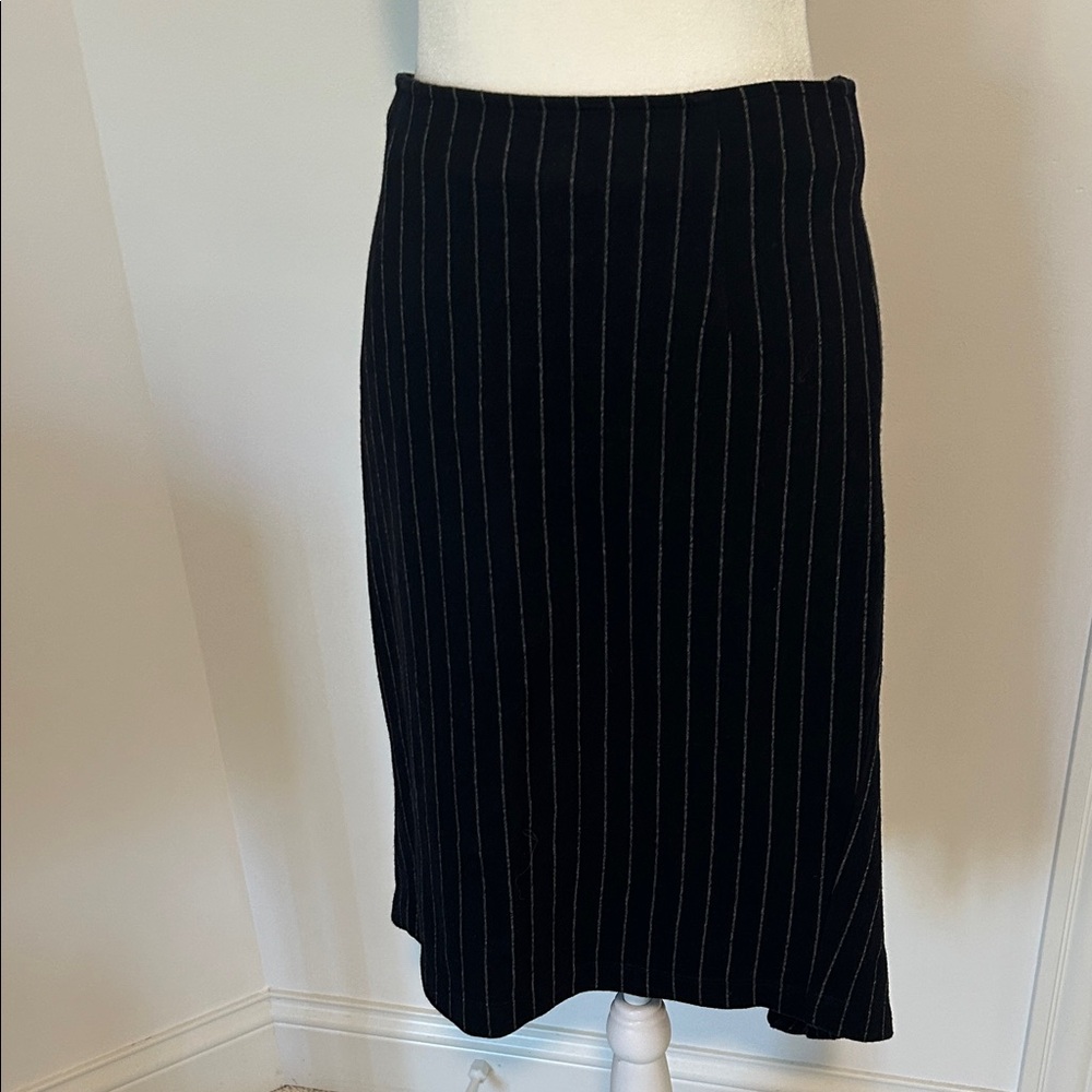 MaxMara Navy and White Pinstripe Pencil Skirt